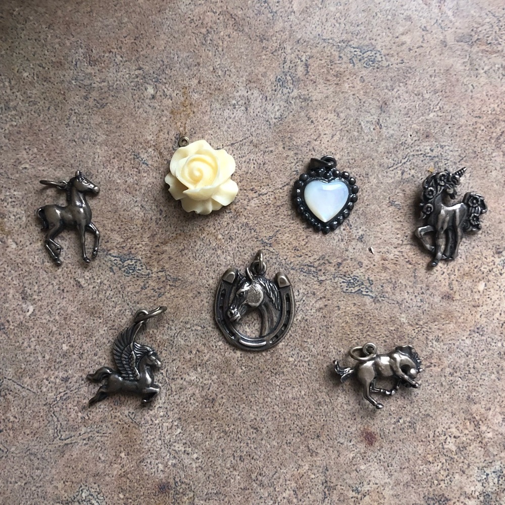 Horse Flower Heart Charms Bundle